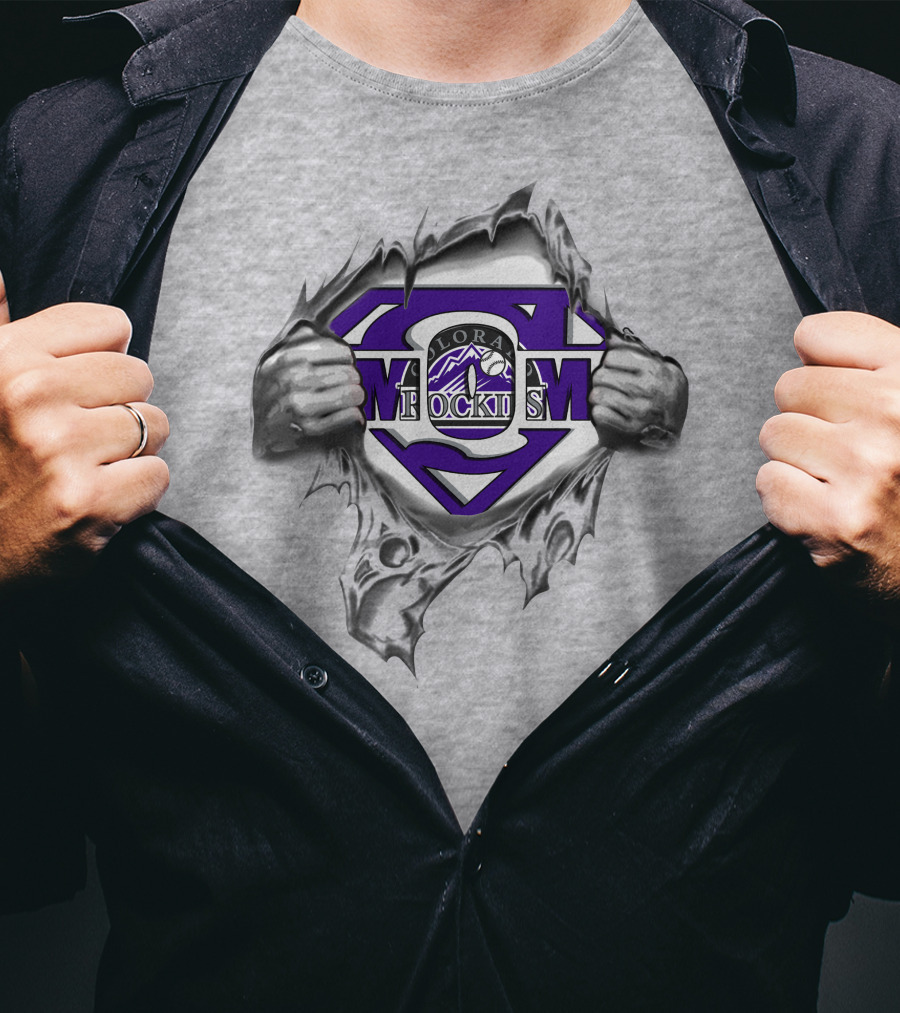 Colorado Rockies Superman Logo Tear T-Shirt