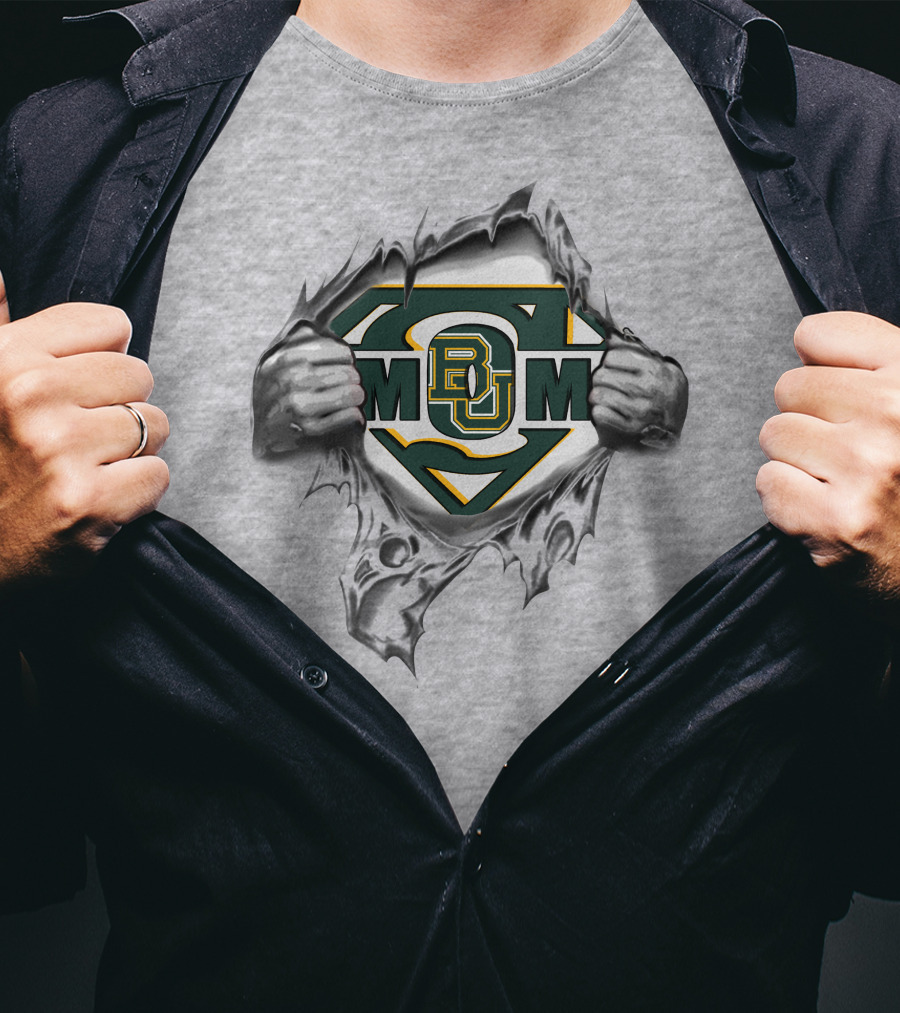 Baylor Bear BU Mom Superman Crest T-Shirt