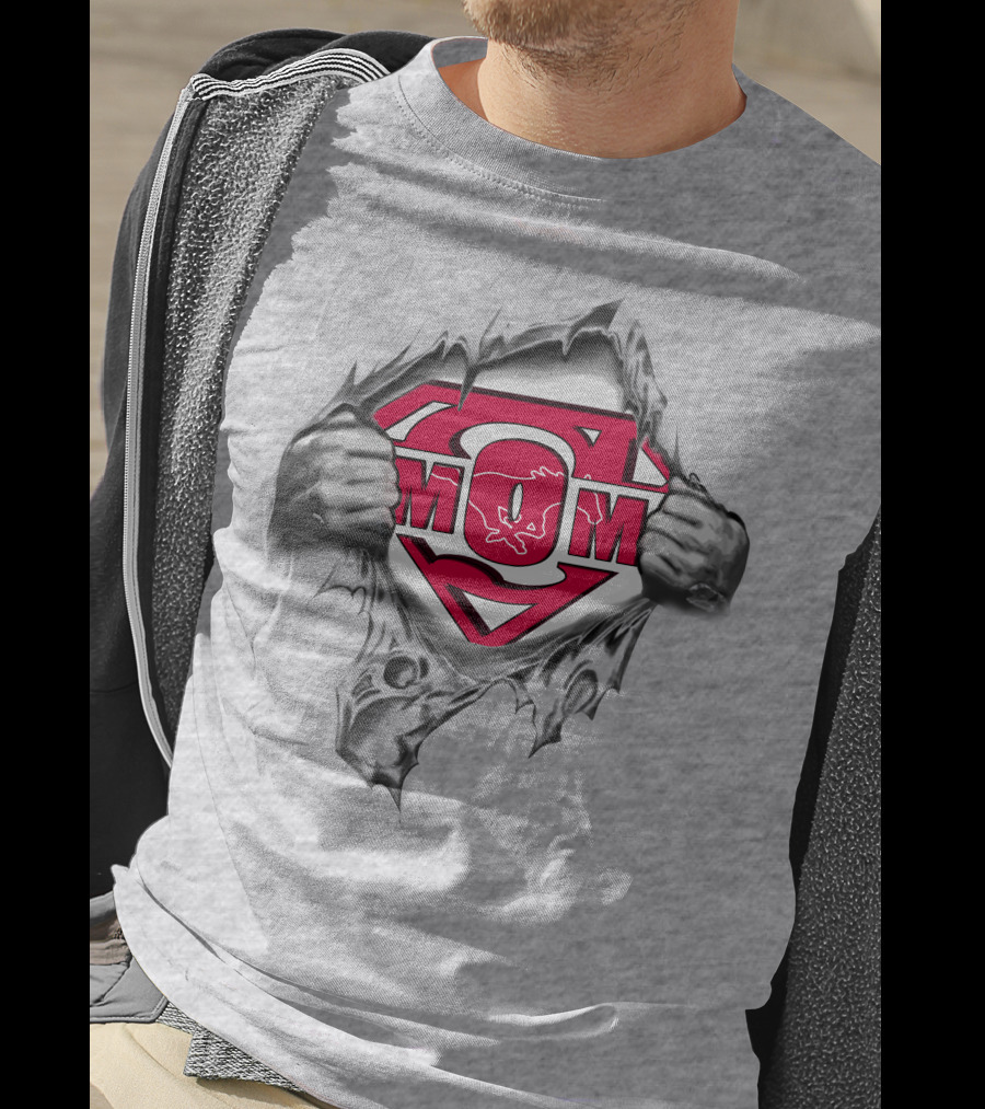 SMU Mustangs Superman Logo Torn Shirt Effect T-Shirt