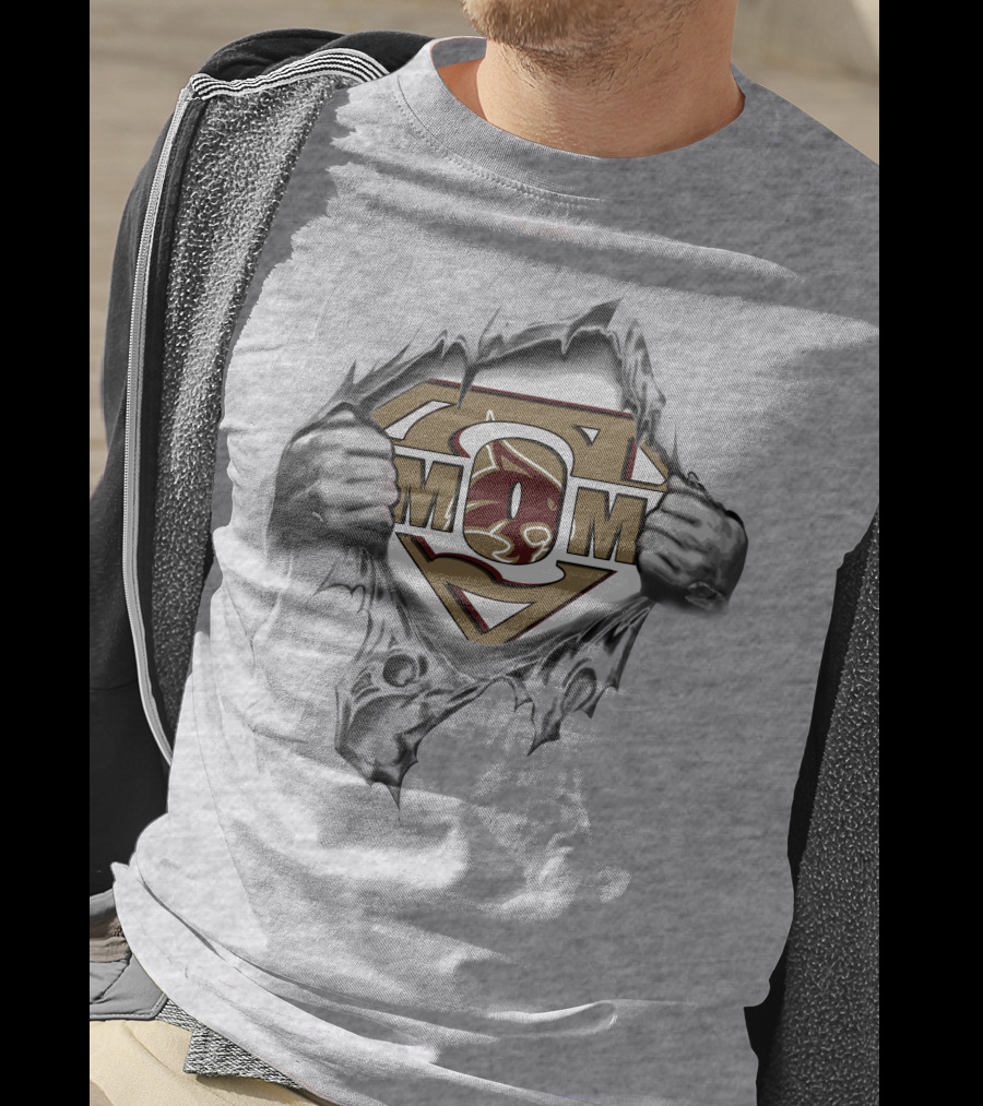 Texas State Bobcats Super Mom Logo Tear T-Shirt