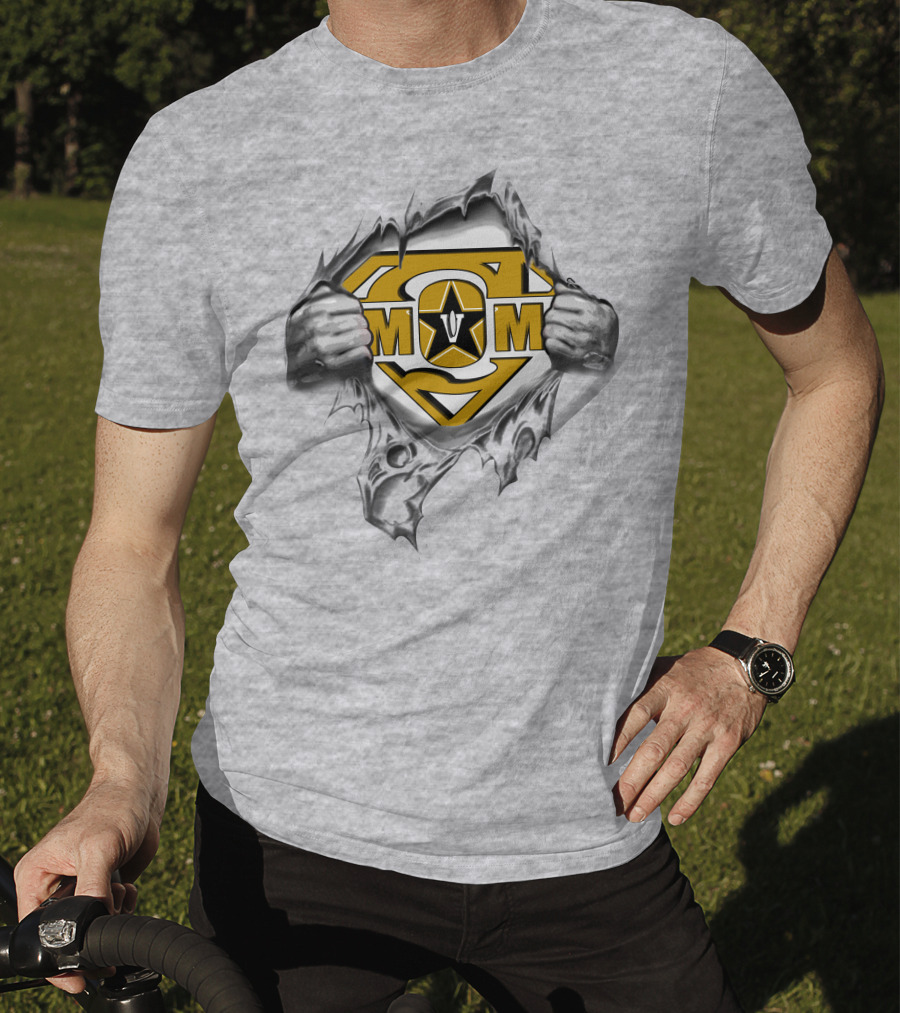 Vanderbilt Commodores Super Mom Star Logo 3D Ripped Metal T-Shirt