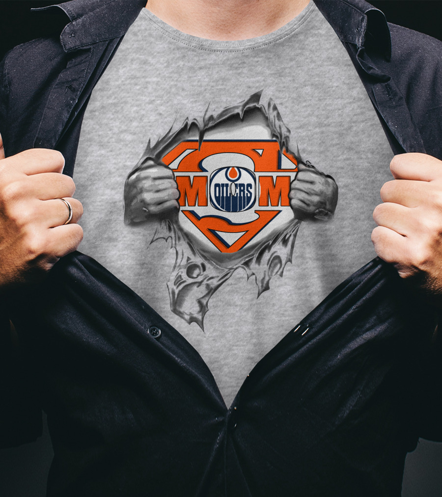 Edmonton Oilers Super Mom Logo Rip T-Shirt