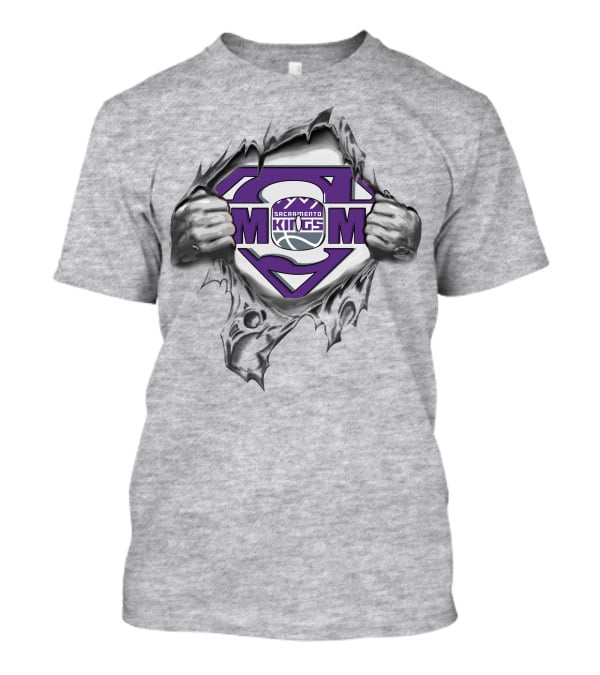 Sacramento Kings Super Mom Logo Torn Effect T-Shirt