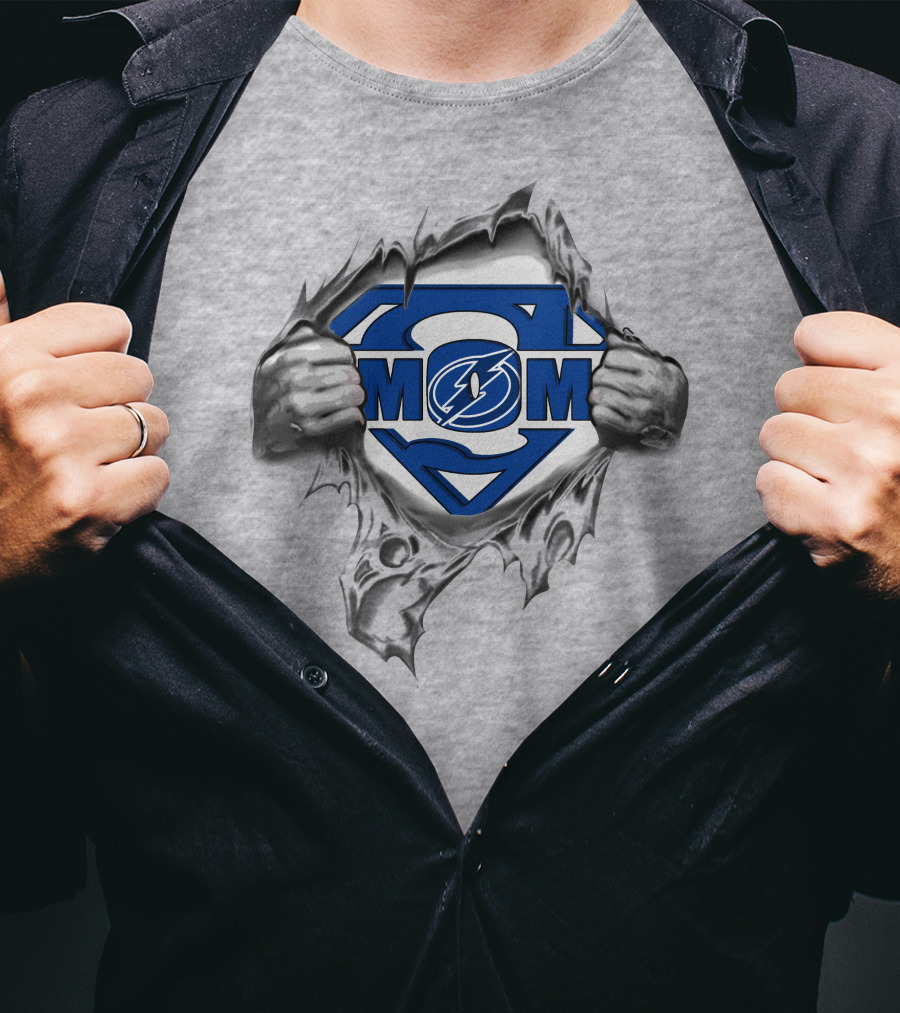 St. Louis Blues Super Mom Logo With Heroic Hands T-Shirt