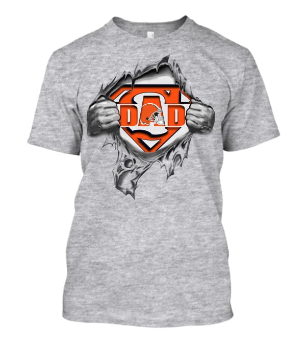 Browns Super Dad Cleveland Football Helmet Comic Style T-Shirt