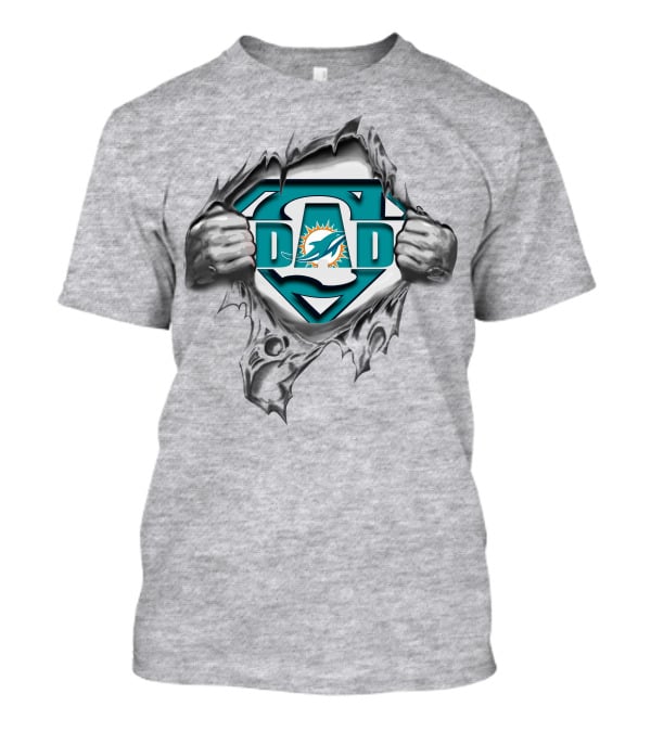 Miami Dolphins Super Dad Concept Football Fan T-Shirt