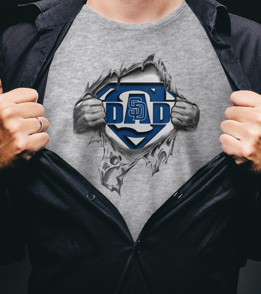 San Diego Padres DAD Super Logo Tear T-Shirt