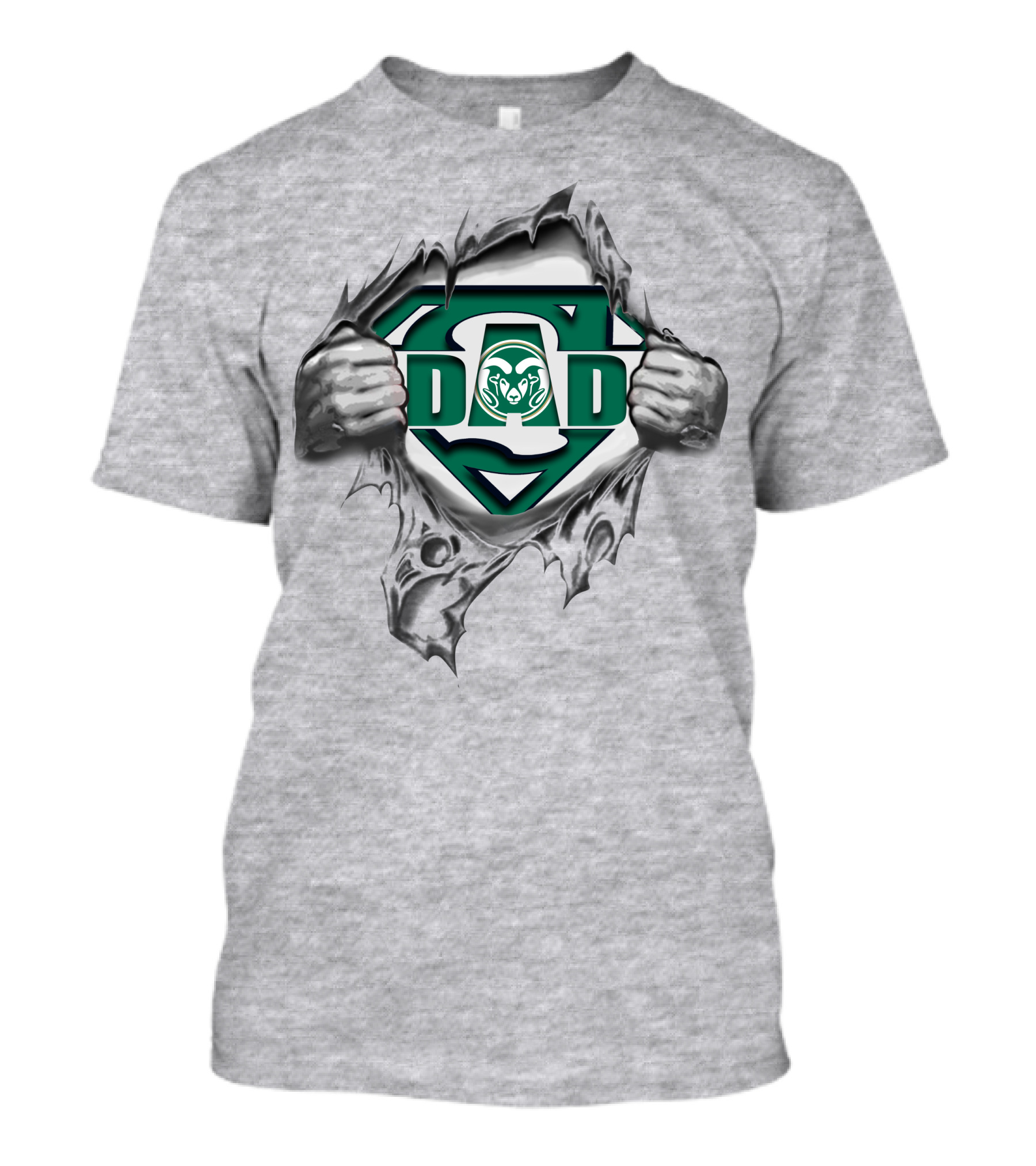 Colorado State Rams Super Dad Shield Logo With Ram T-Shirt