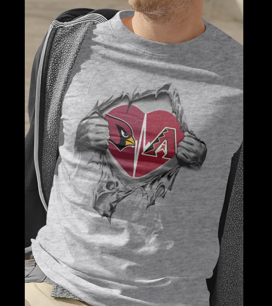 Arizona Cardinals Diamondbacks Heartbeat Passion T-Shirt