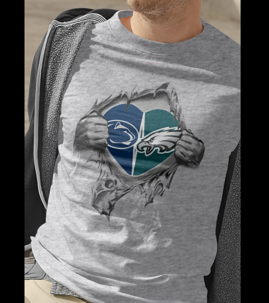 Philadelphia Eagles Penn State Heart With Tearaway T-Shirt