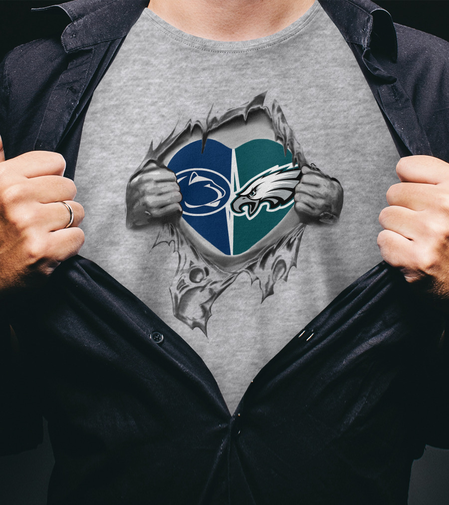 Philadelphia Eagles Penn State Heart With Tearaway T-Shirt