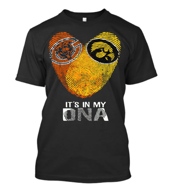 Iowa Bears Hawkeye It's In My DNA Fingerprint Heart T-Shirt