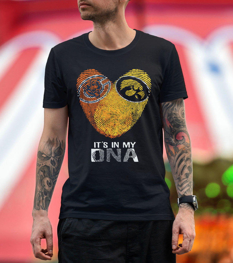 Iowa Bears Hawkeye It's In My DNA Fingerprint Heart T-Shirt