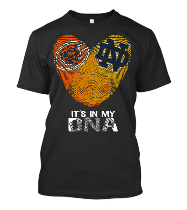 Bears Notre Dame Fingerprint Heart It's In My DNA T-Shirt