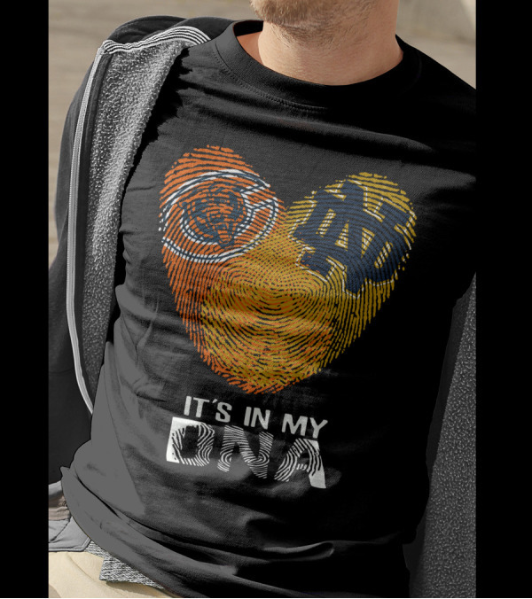 Bears Notre Dame Fingerprint Heart It's In My DNA T-Shirt