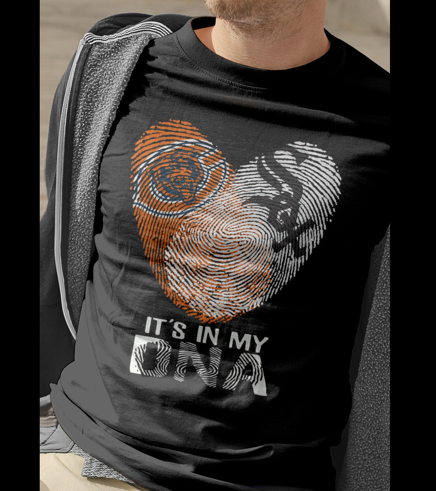Bears White Sox It's In My Dna Fingerprint Heart T-Shirt