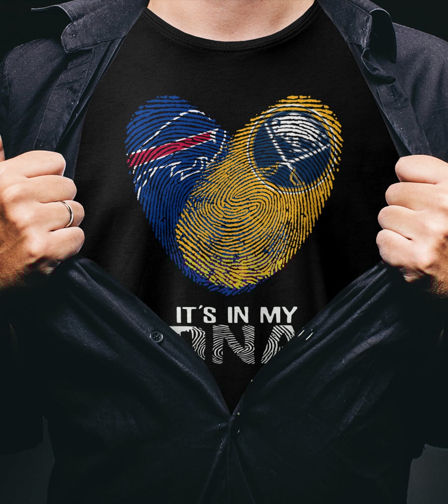 Bills Sabres Heart Fingerprint It's In My Dna T-Shirt