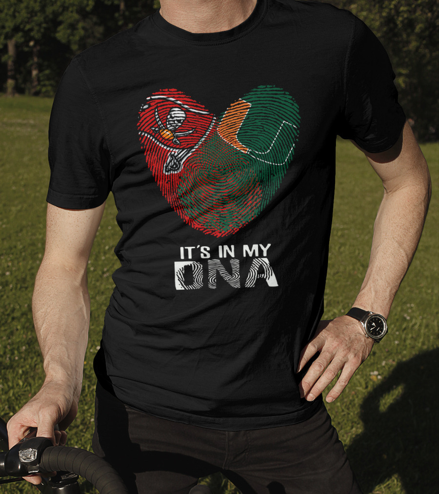 Buccaneers Hurricanes It's In My DNA Fingerprint Skull T-Shirt
