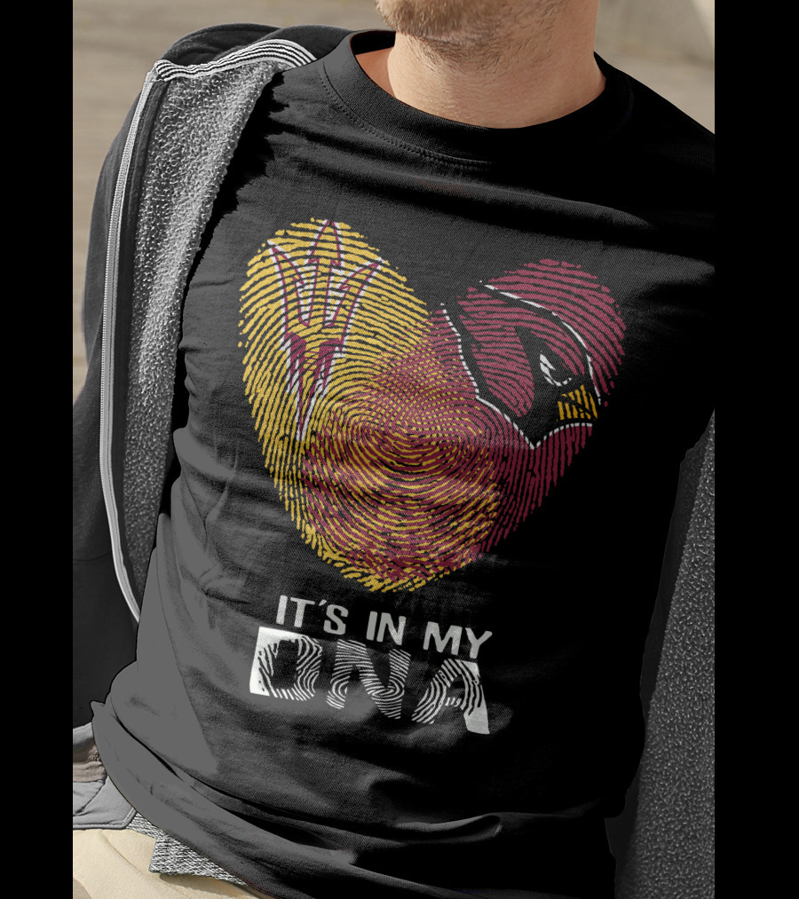 It's In My DNA Cardinals Arizona State Fingerprint T-Shirt