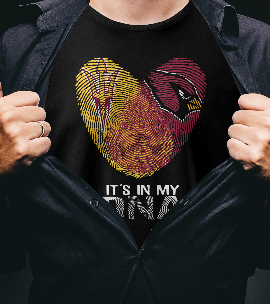 It's In My DNA Cardinals Arizona State Fingerprint T-Shirt