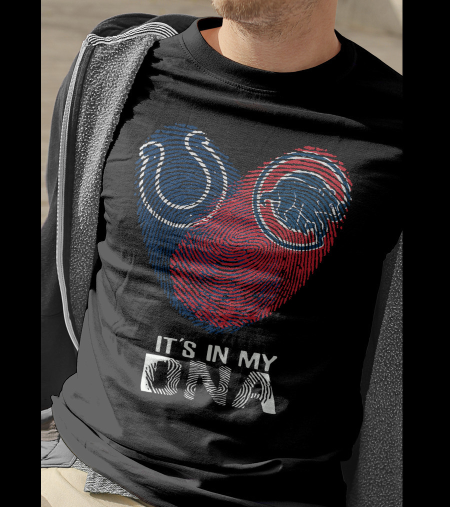 Colts Cubs It's In My DNA Fingerprint Heart T-Shirt