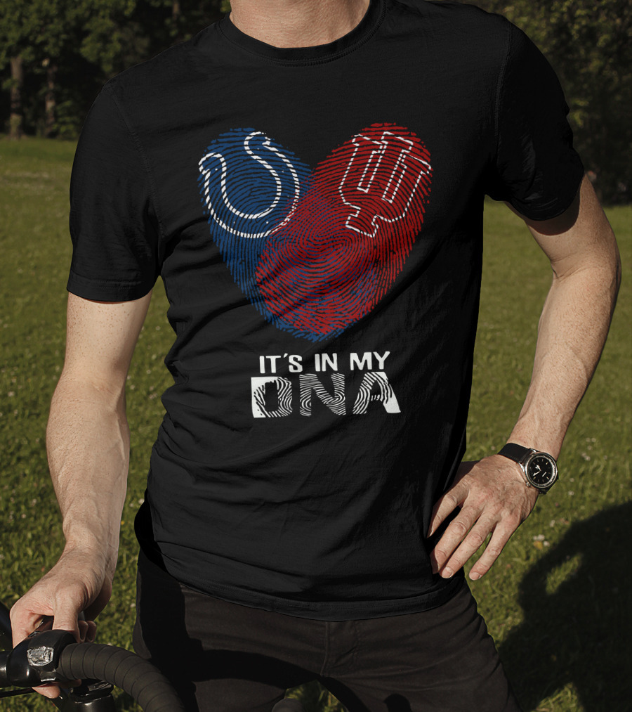 Colts Hoosiers It's In My DNA Fingerprint Heart T-Shirt