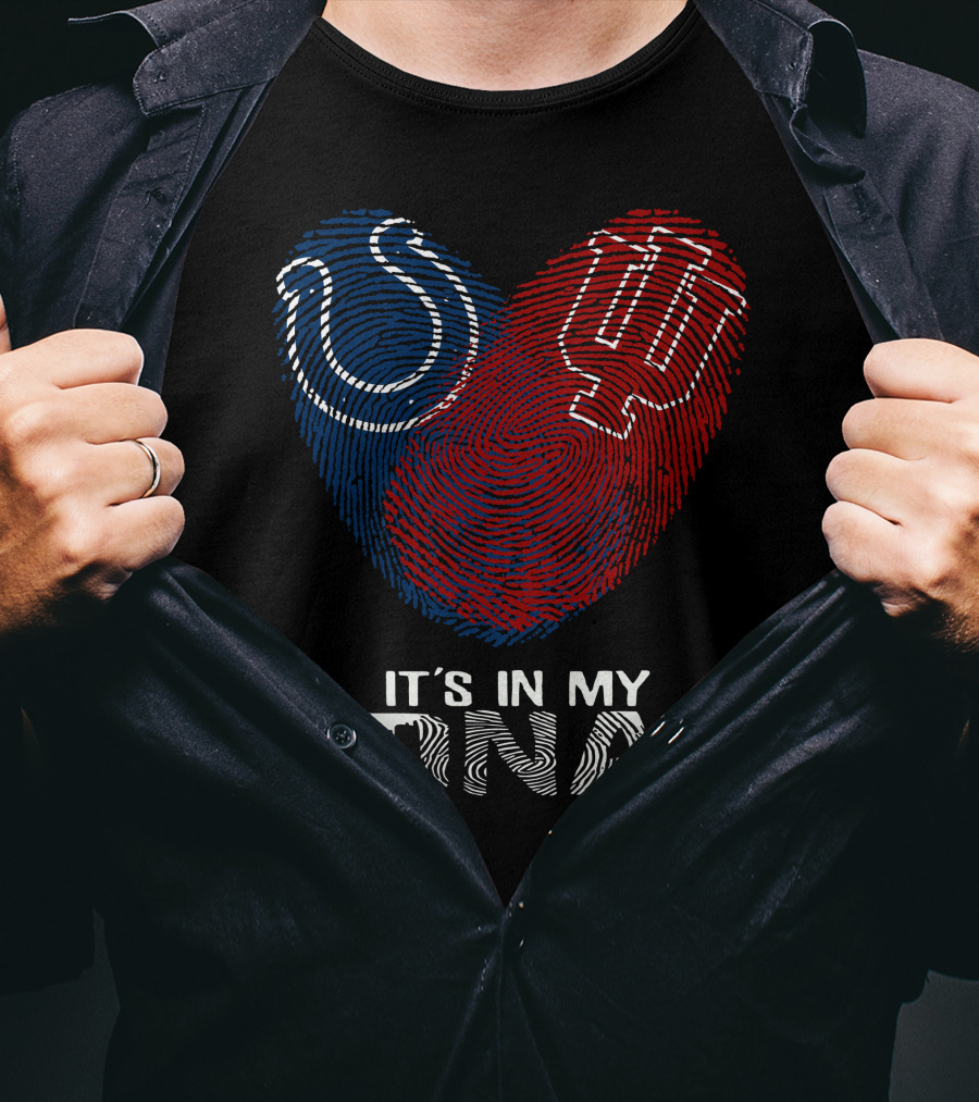 Colts Hoosiers It's In My DNA Fingerprint Heart T-Shirt