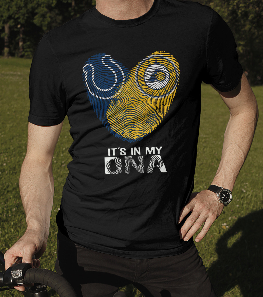 Colts Pacers It's In My DNA Fingerprint Heart T-Shirt
