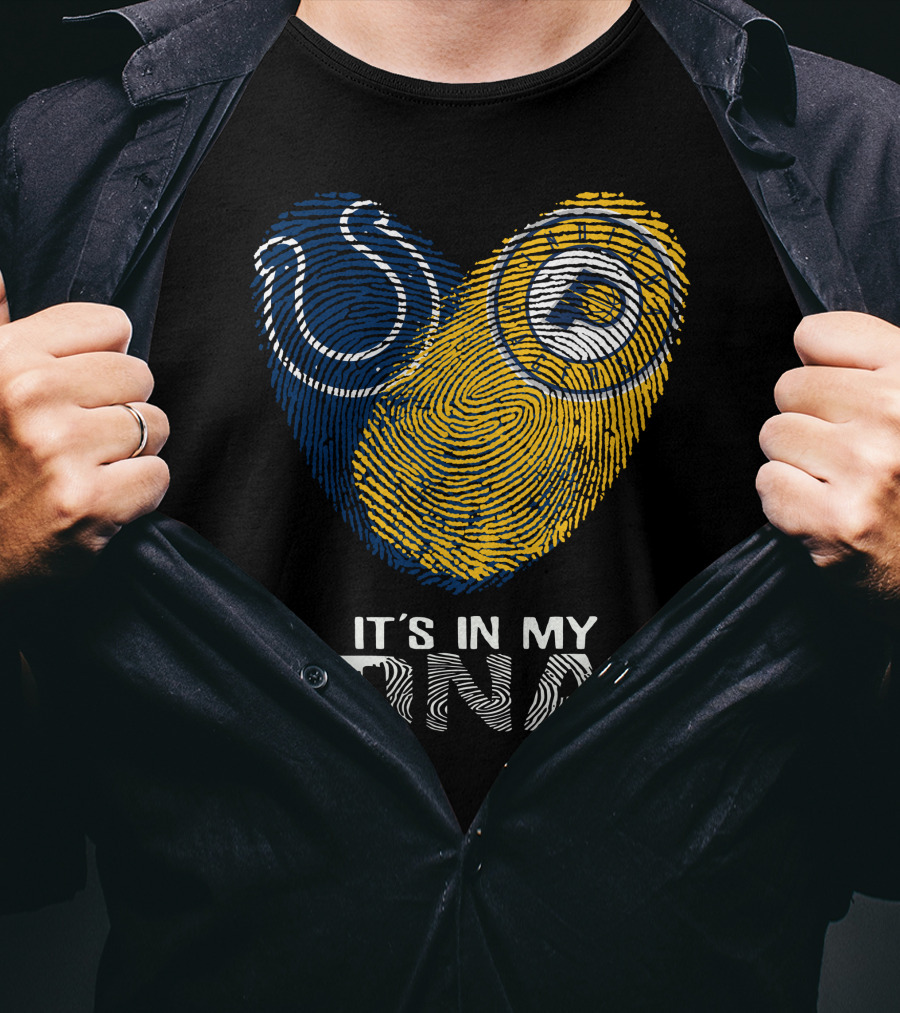 Colts Pacers It's In My DNA Fingerprint Heart T-Shirt