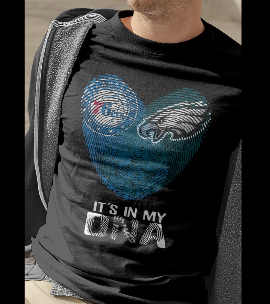Philadelphia Eagles 76ers Fingerprint It's In My DNA T-Shirt