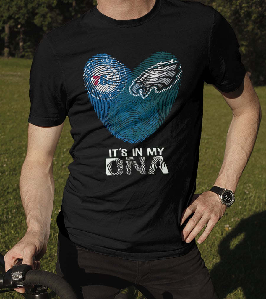 Philadelphia Eagles 76ers Fingerprint It's In My DNA T-Shirt