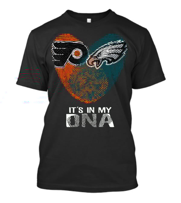 Eagles Flyers It's In My DNA Fingerprint Heart T-Shirt