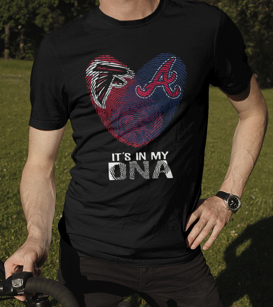 Falcons Braves Heart Fingerprint It's In My DNA T-Shirt