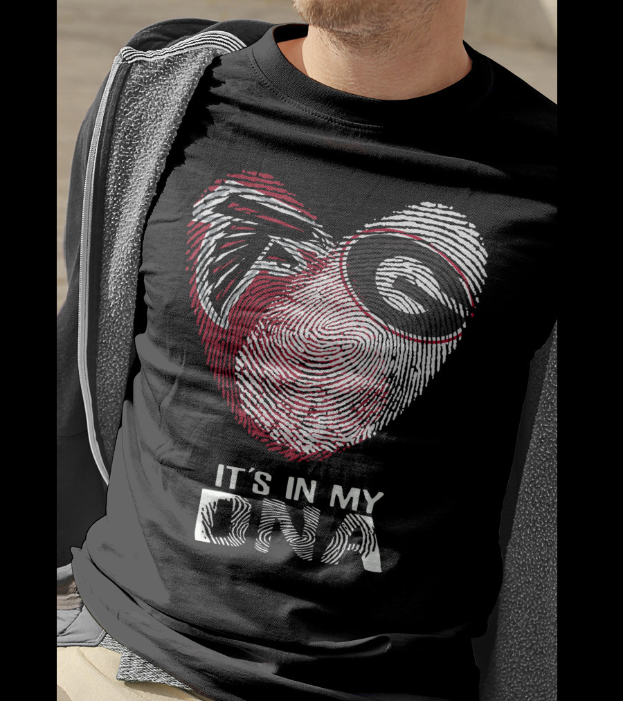 Falcons Bulldogs Heart Fingerprint It's In My DNA T-Shirt