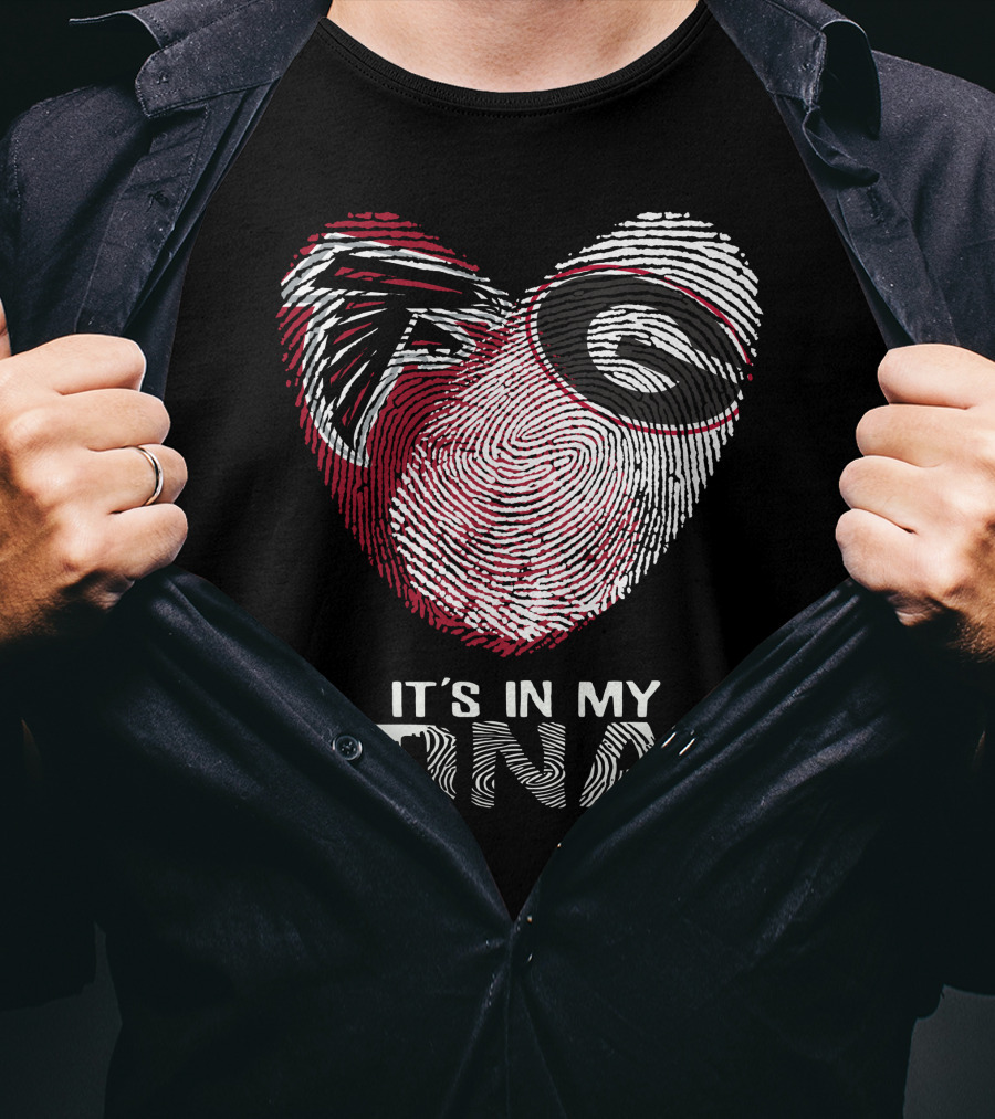 Falcons Bulldogs Heart Fingerprint It's In My DNA T-Shirt
