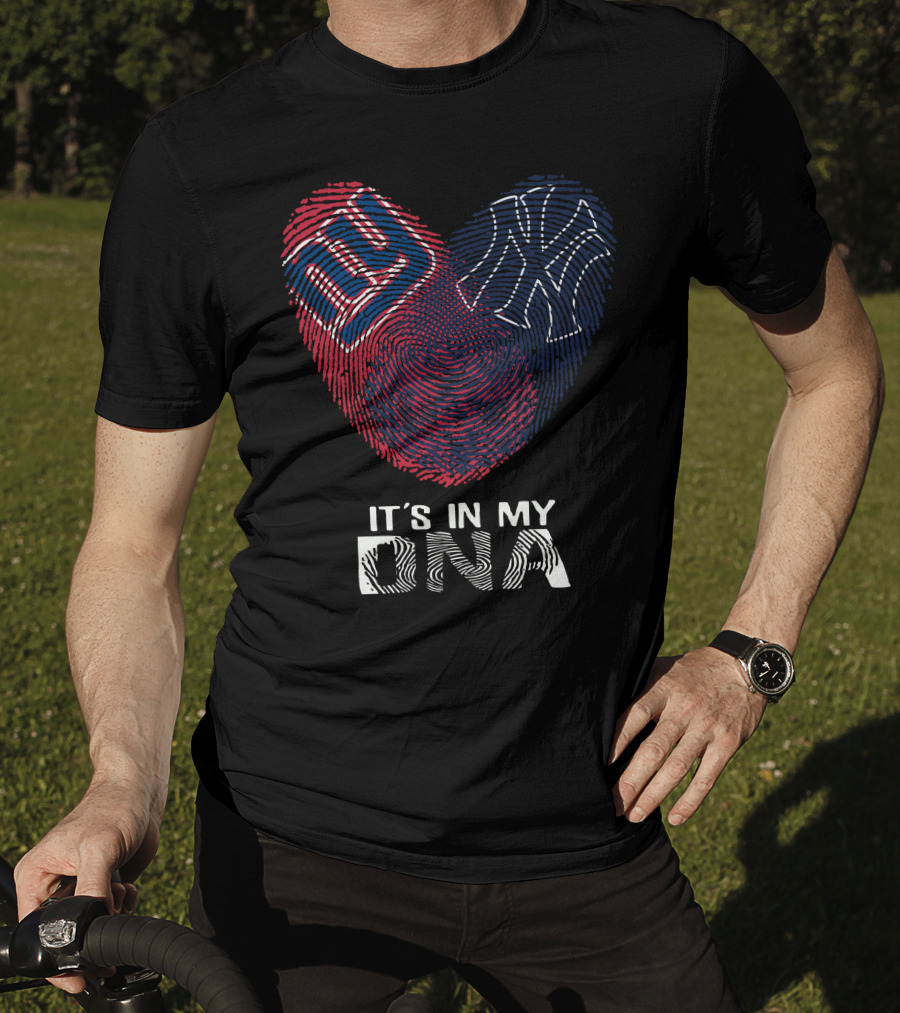Giants Yankees It's In My DNA Fingerprint Heart T-Shirt