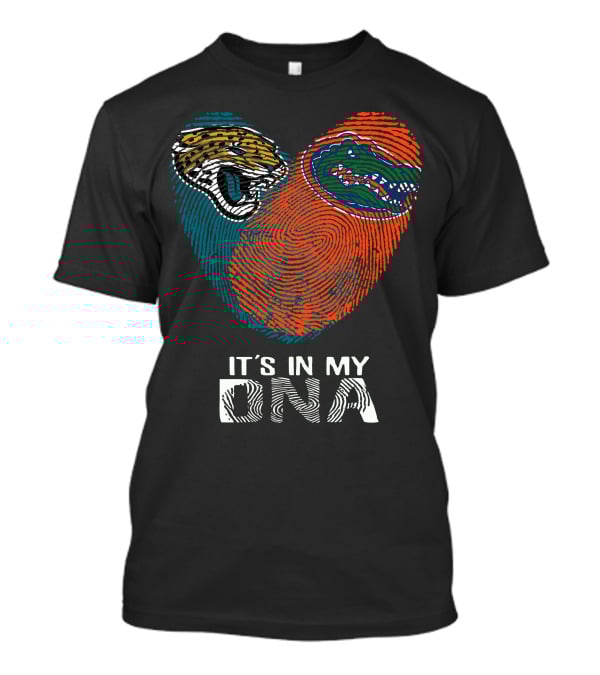 Jaguars Gators It's In My DNA Fingerprint Heart T-Shirt