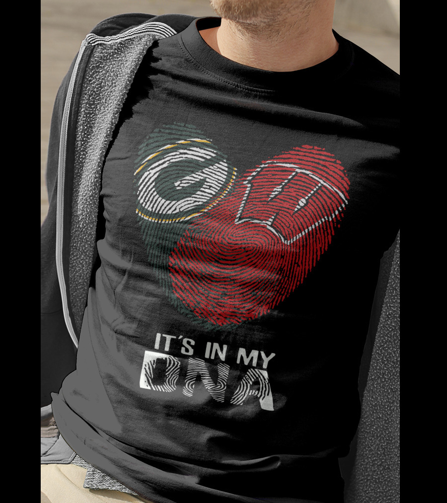 Packers Badgers It's In My Dna Fingerprint T-Shirt