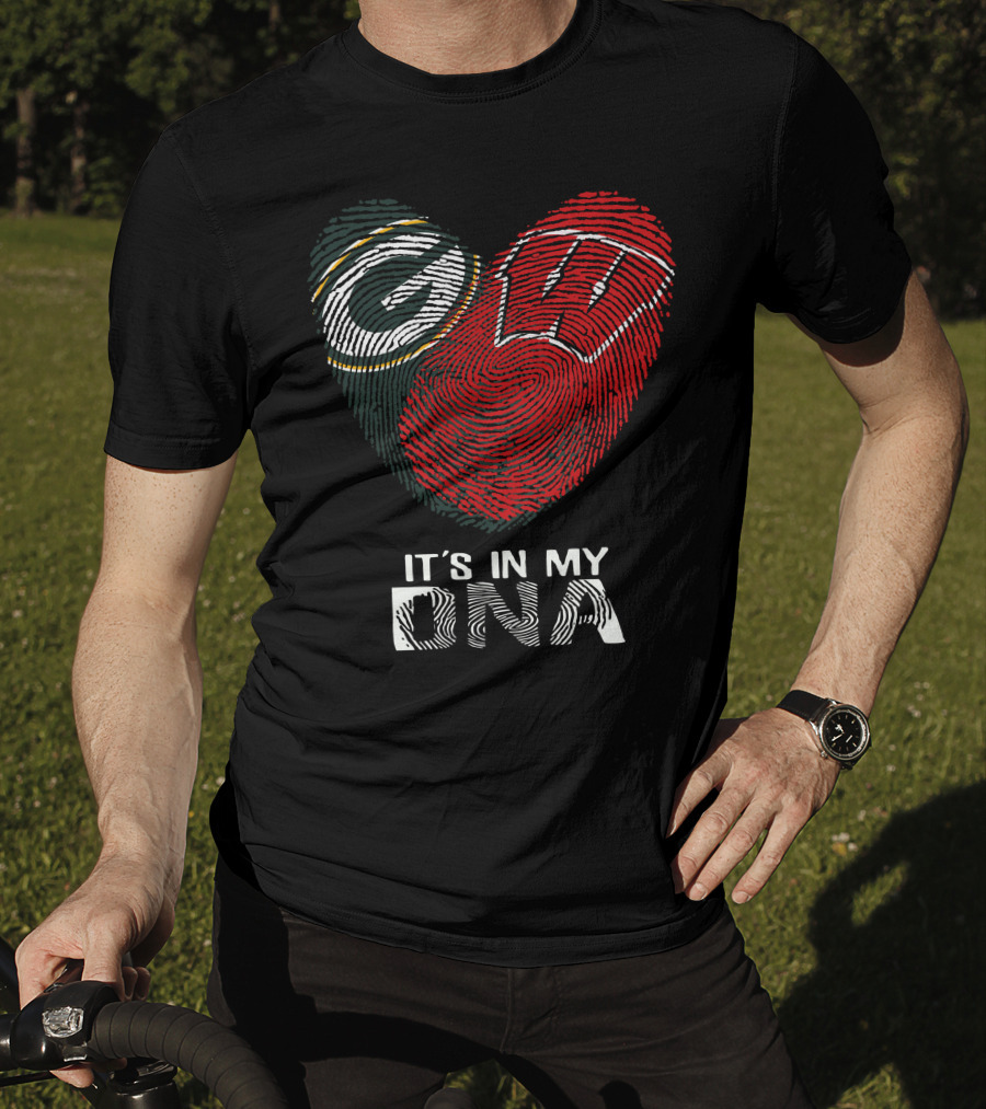 Packers Badgers It's In My Dna Fingerprint T-Shirt