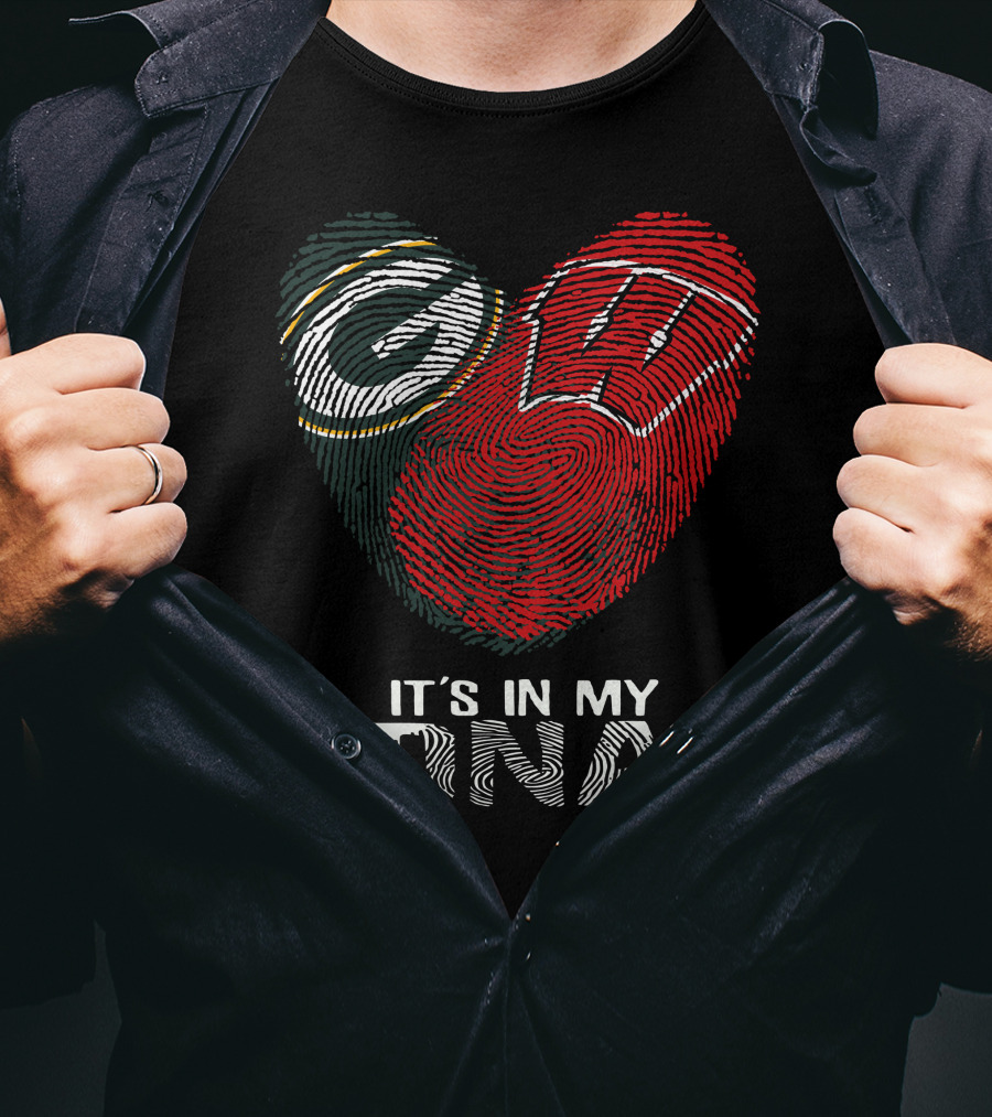 Packers Badgers It's In My Dna Fingerprint T-Shirt