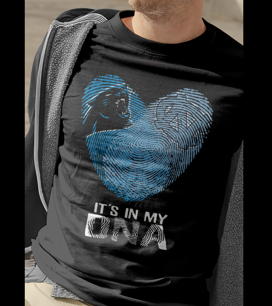 Panthers Tar Heels It's In My Dna Fingerprint Heart T-Shirt