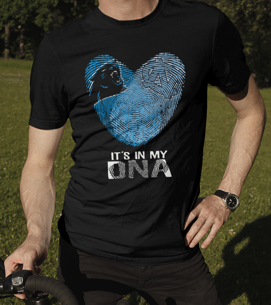 Panthers Tar Heels It's In My Dna Fingerprint Heart T-Shirt