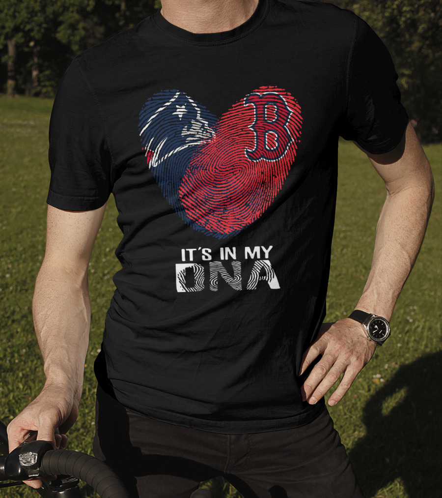 Patriots Red Sox Heart It's In My DNA T-Shirt