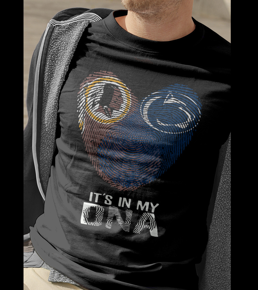Redskins Penn State It's In My Dna Fingerprint Heart T-Shirt