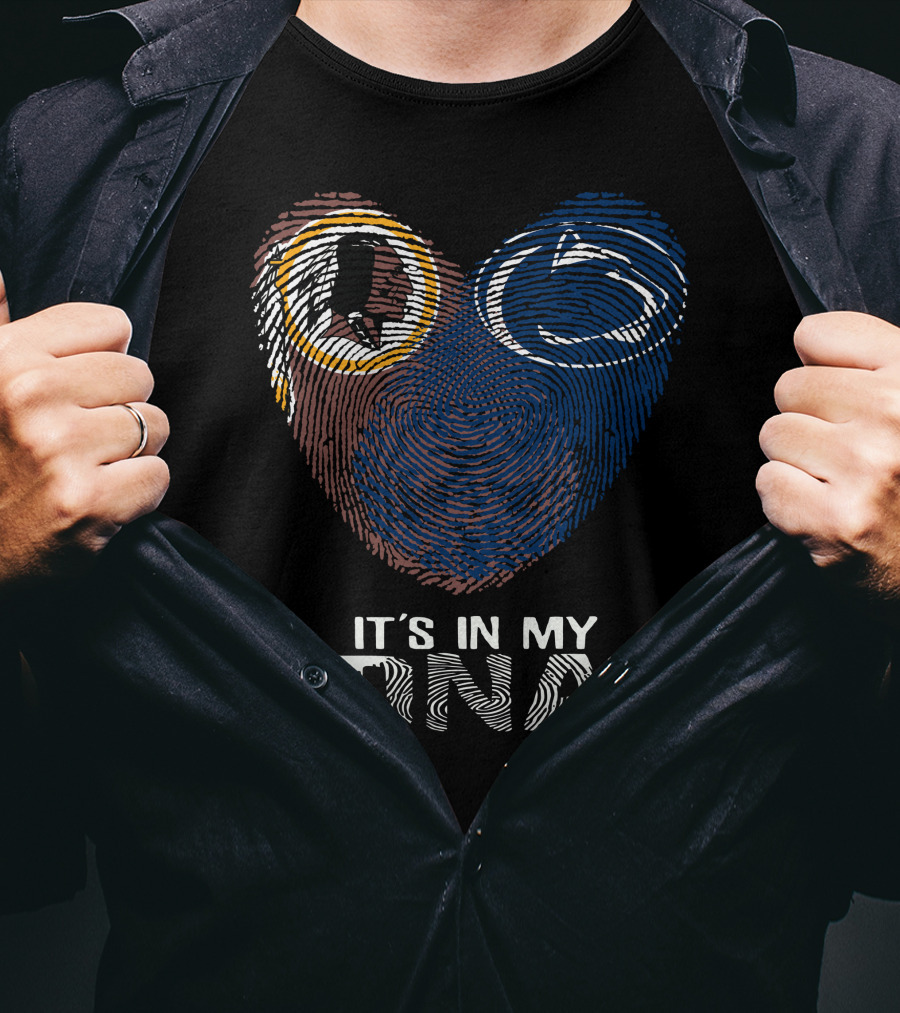 Redskins Penn State It's In My Dna Fingerprint Heart T-Shirt