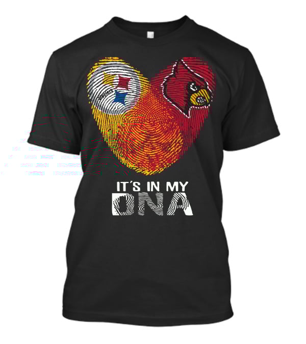 Steelers Cardinals It's In My Dna Football Team Pride Fingerprint T-Shirt