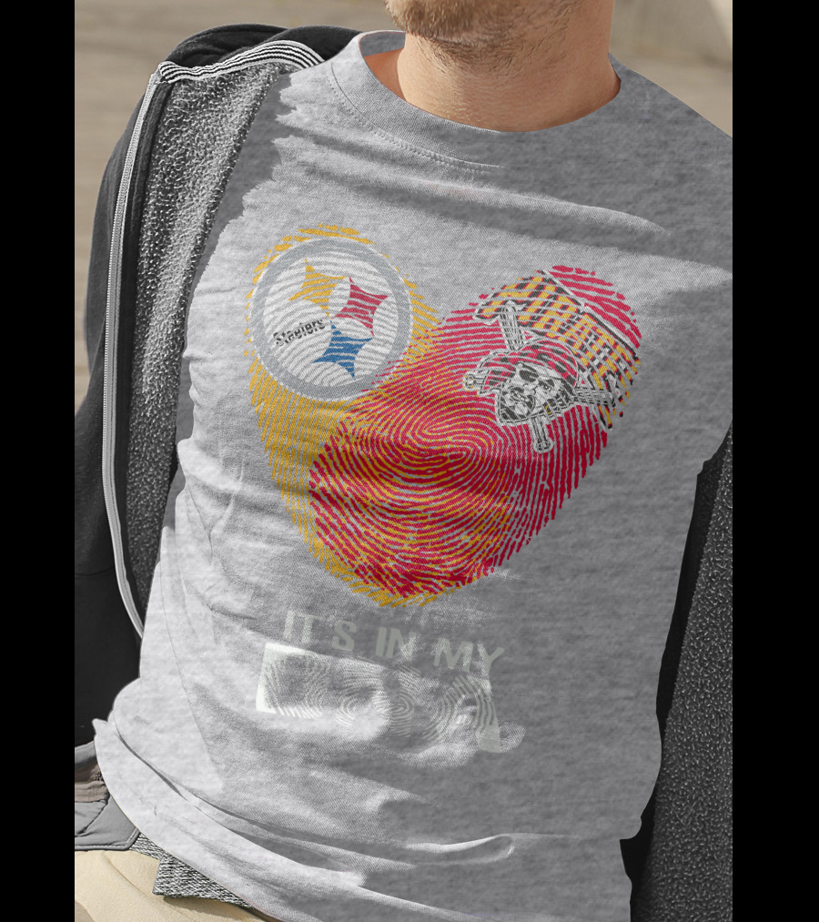 Steelers Pirates It's In My Dna Fingerprint Heart T-Shirt