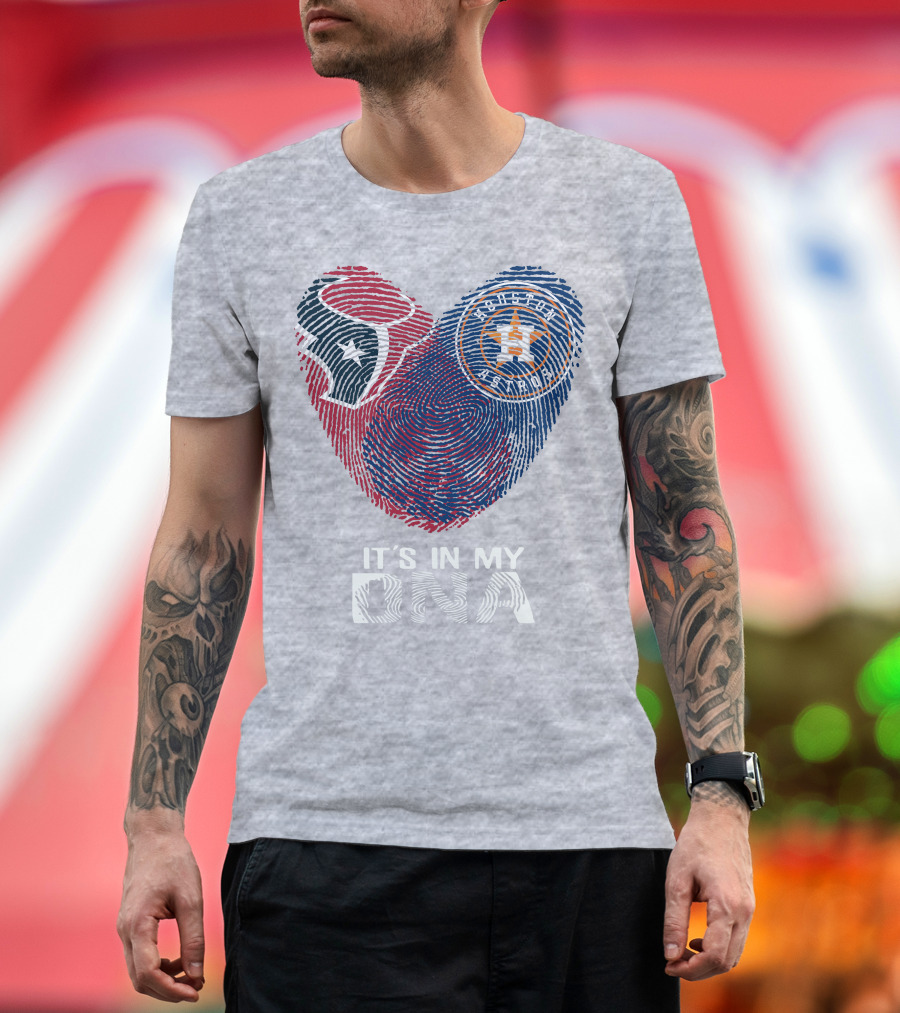 Texans Astros It's In My DNA Fingerprint Heart T-Shirt
