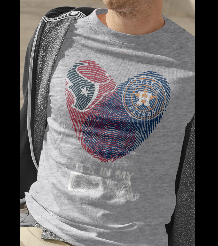 Texans Astros It's In My DNA Fingerprint Heart T-Shirt