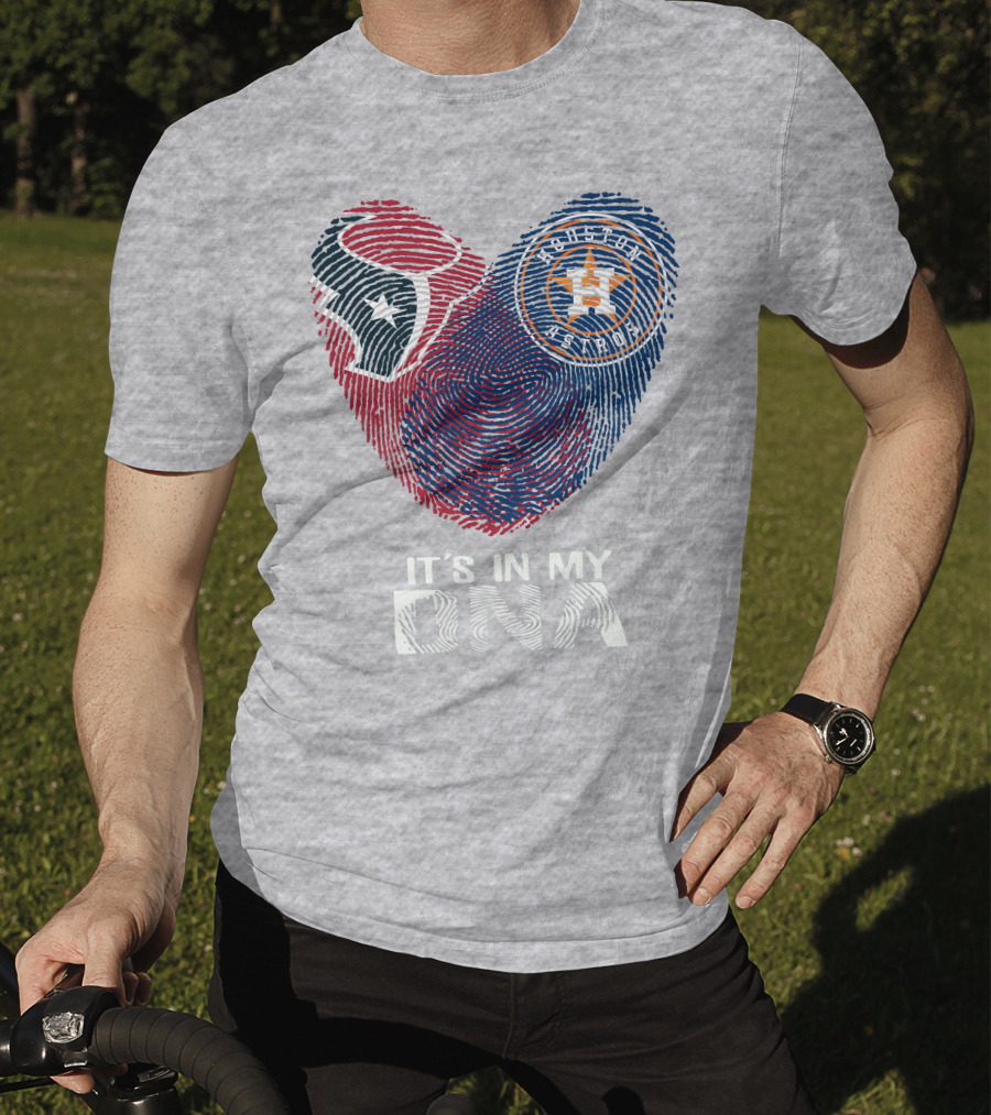 Texans Astros It's In My DNA Fingerprint Heart T-Shirt